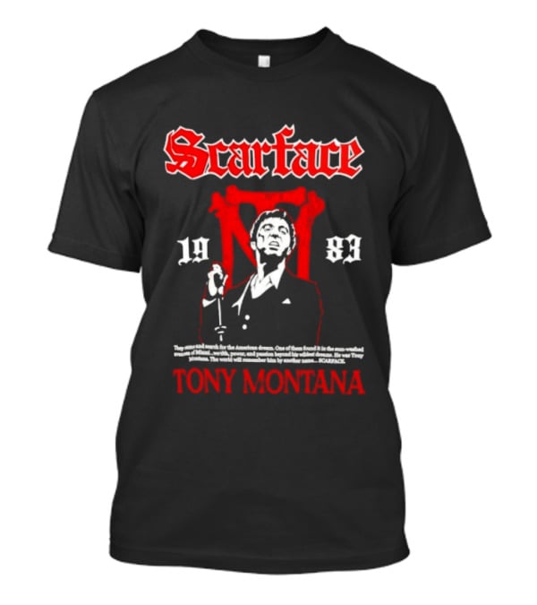 Scarface 1983 Tony Montana American Dream Red White T-Shirt