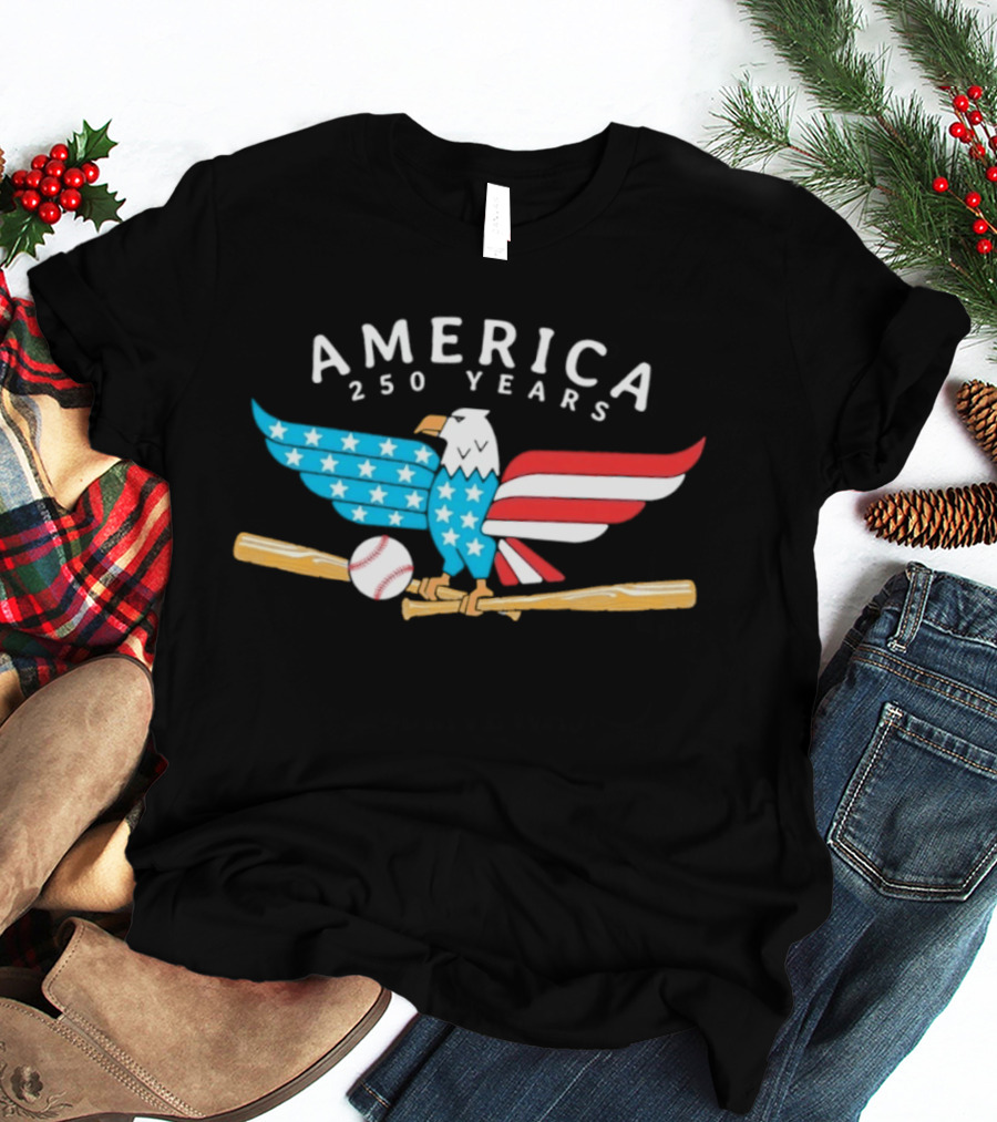 Schaumburg Boomers Independence Day America 250 Years Eagle Baseball Celebration T-Shirt