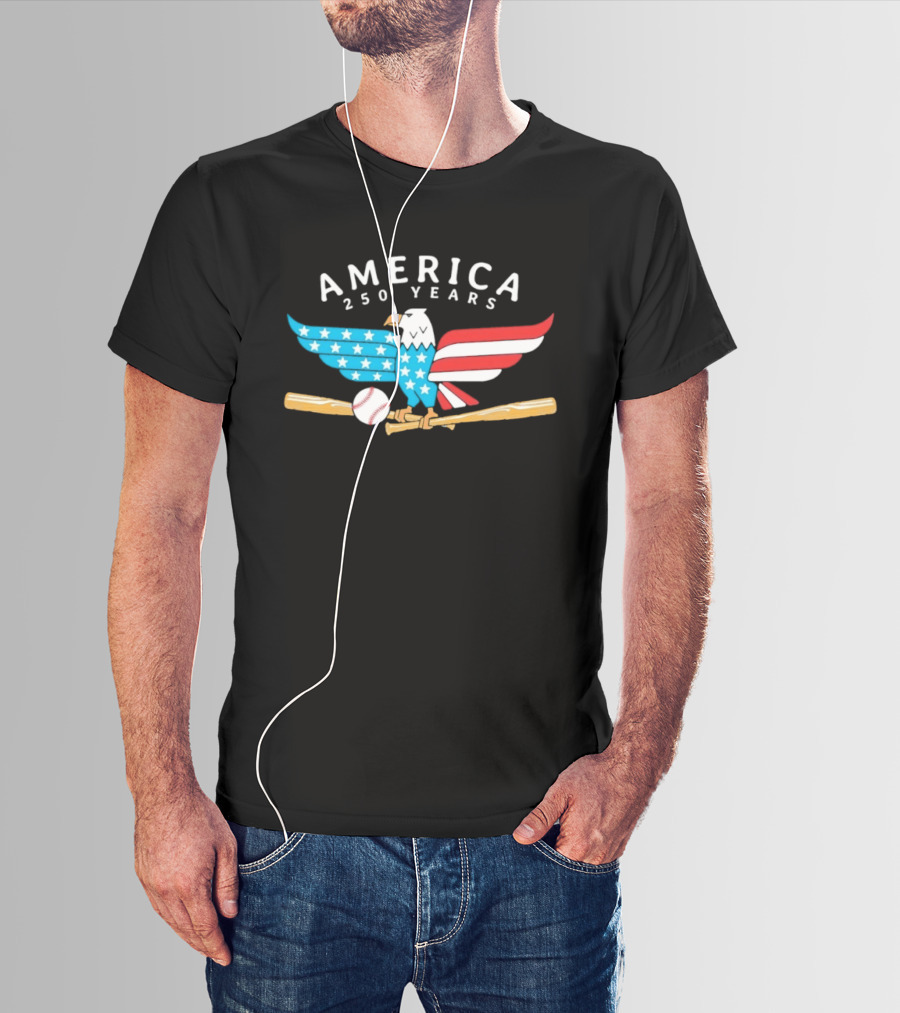 Schaumburg Boomers Independence Day America 250 Years Eagle Baseball Celebration T-Shirt
