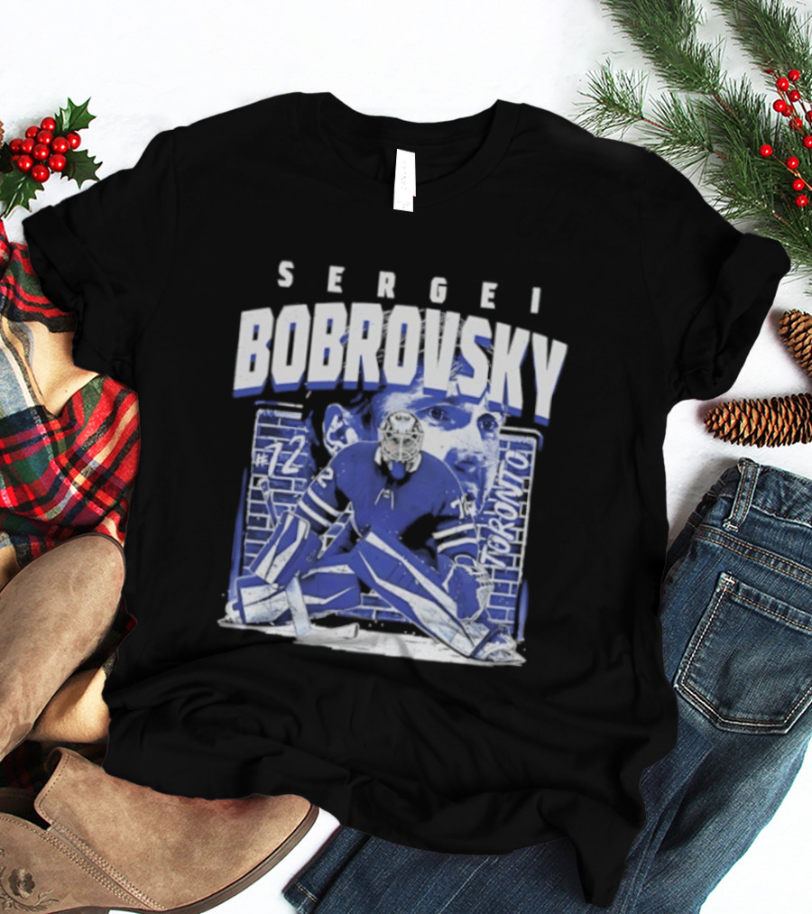 Sergei Bobrovsky #72 Brick Wall Toronto Maple Leafs Hockey Goalie T-Shirt