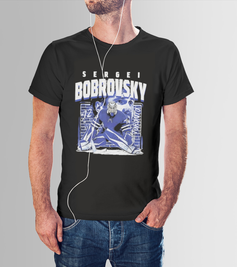 Sergei Bobrovsky #72 Brick Wall Toronto Maple Leafs Hockey Goalie T-Shirt