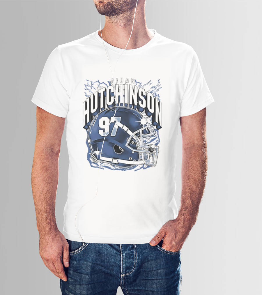 Aidan Hutchinson 97 Detroit Lions Football Helmet T-Shirt