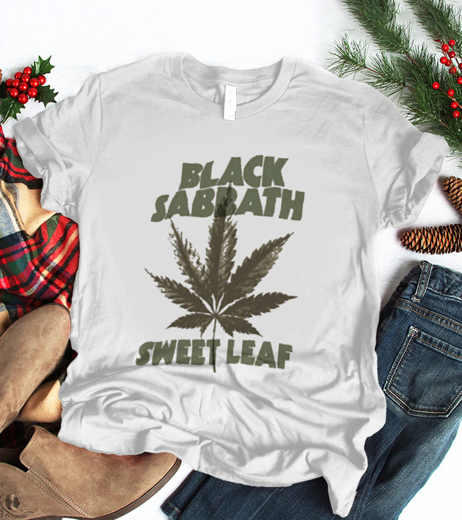 Black Sabbath Sweet Leaf Cannabis Leaf T-Shirt