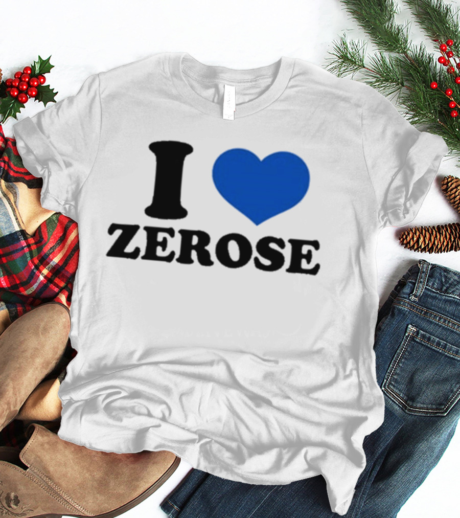 I Love Zerose Heart Blue T-Shirt