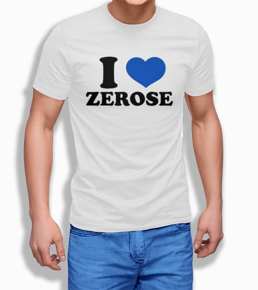 I Love Zerose Heart Blue T-Shirt