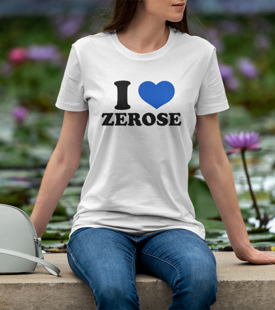 I Love Zerose Heart Blue T-Shirt