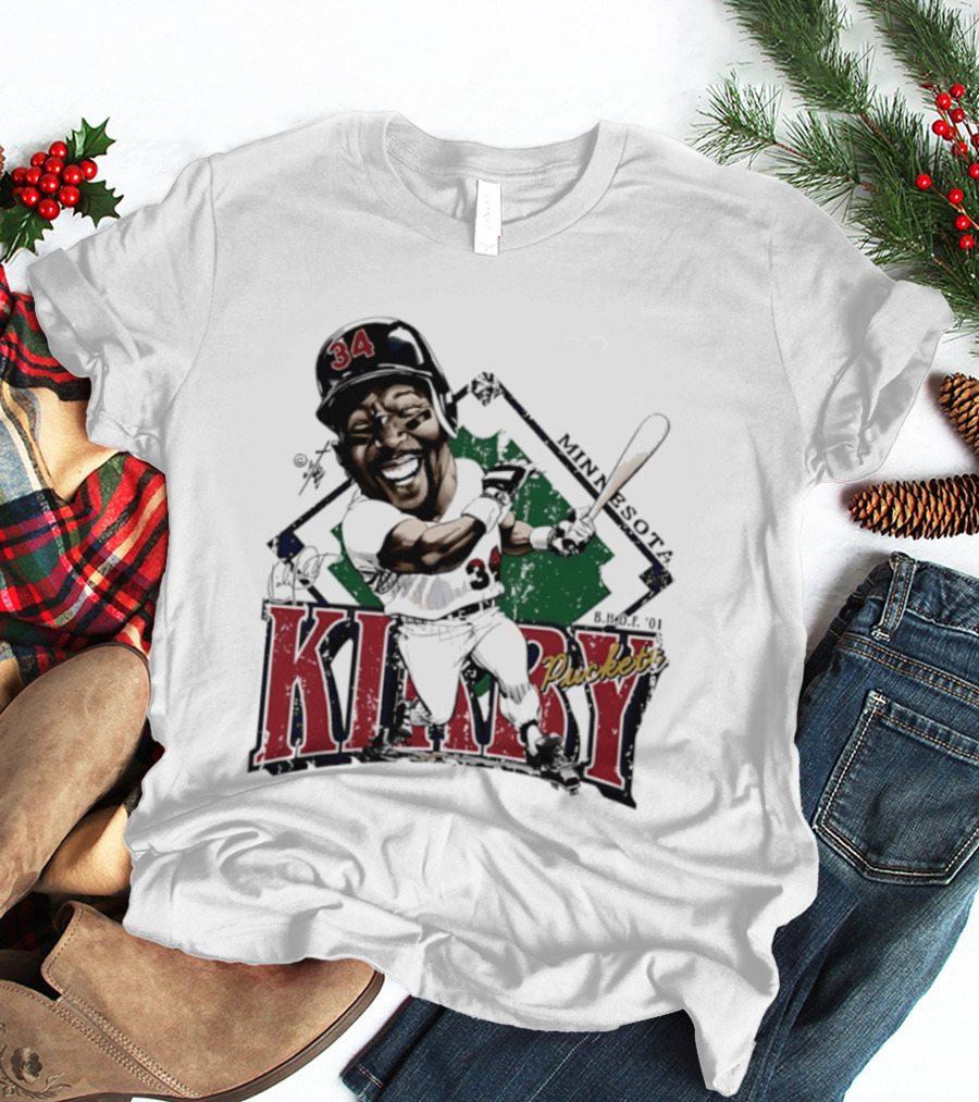 Kirby Puckett Minnesota Twins Bruce Stark Caricature Vintage Sports T-Shirt