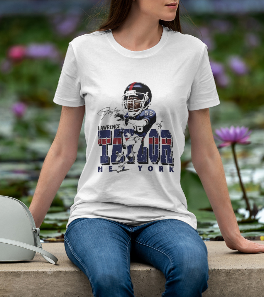 Lawrence Taylor New York Giants Bruce Stark Caricature 56 T-Shirt