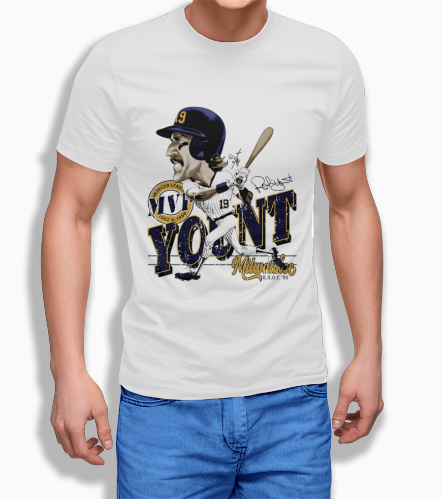 Robin Yount Milwaukee MVP American League 1982 1989 Milwaukee B.O.C. '90 T-Shirt
