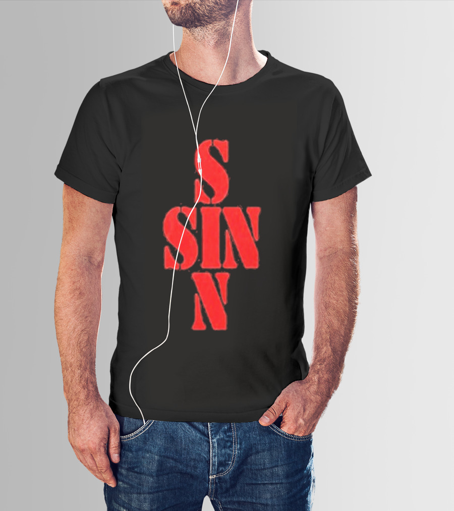 21 Savage NYC SINN Red Sin Cross T-Shirt
