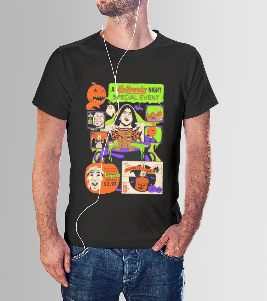 Halloween Special Event Ernest Latex Mask $3.97 Includes Free Gift Spooky Night T-Shirt