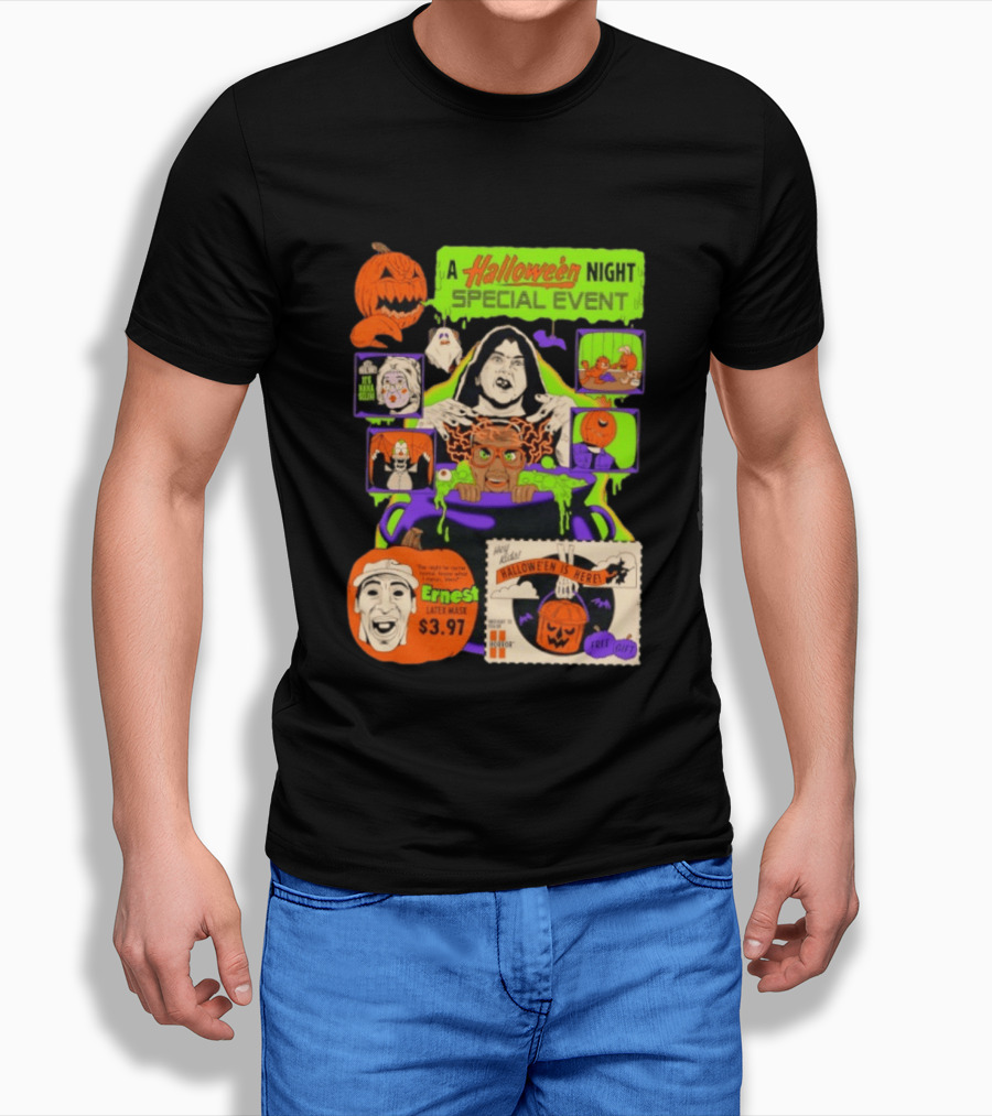 Halloween Special Event Ernest Latex Mask $3.97 Includes Free Gift Spooky Night T-Shirt