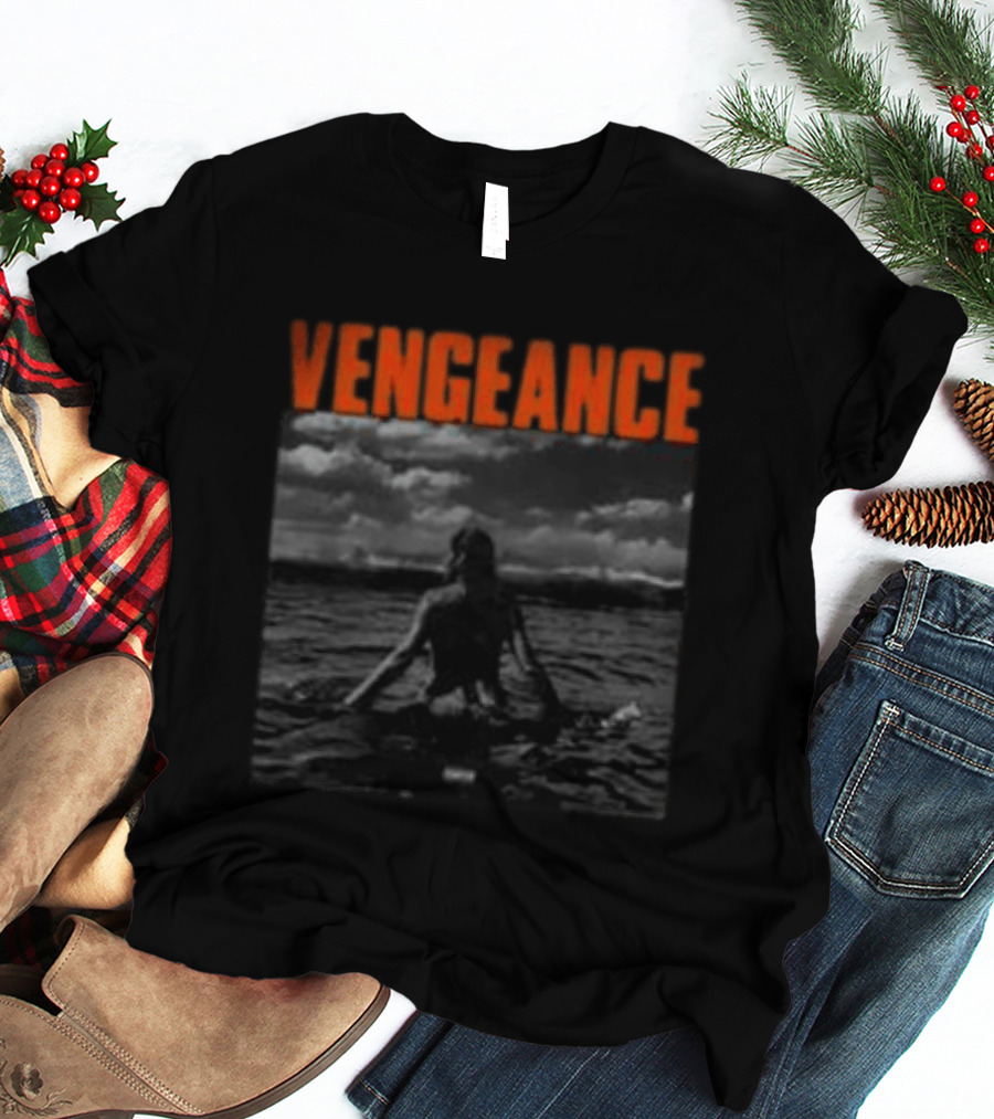 Vengeance Black And White Ocean Scene T-Shirt