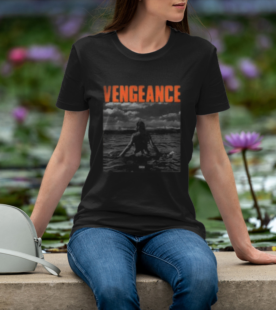 Vengeance Black And White Ocean Scene T-Shirt