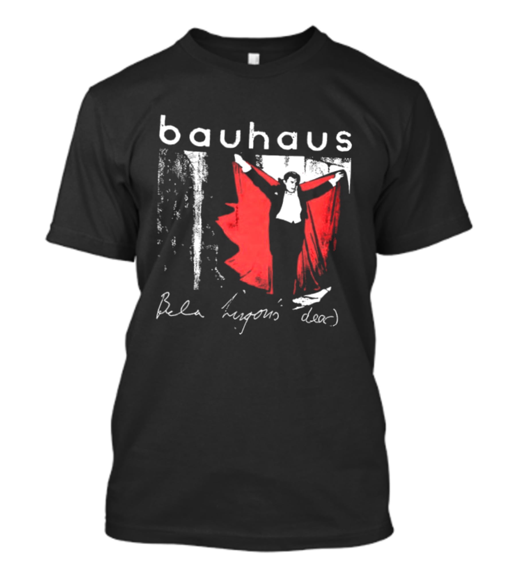 Bauhaus Bela Lugosi's Dead Handwritten Lyrics Red Cape T-Shirt