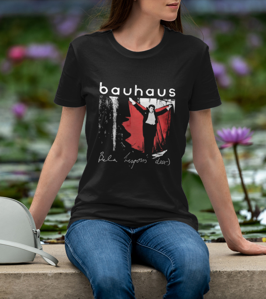 Bauhaus Bela Lugosi's Dead Handwritten Lyrics Red Cape T-Shirt