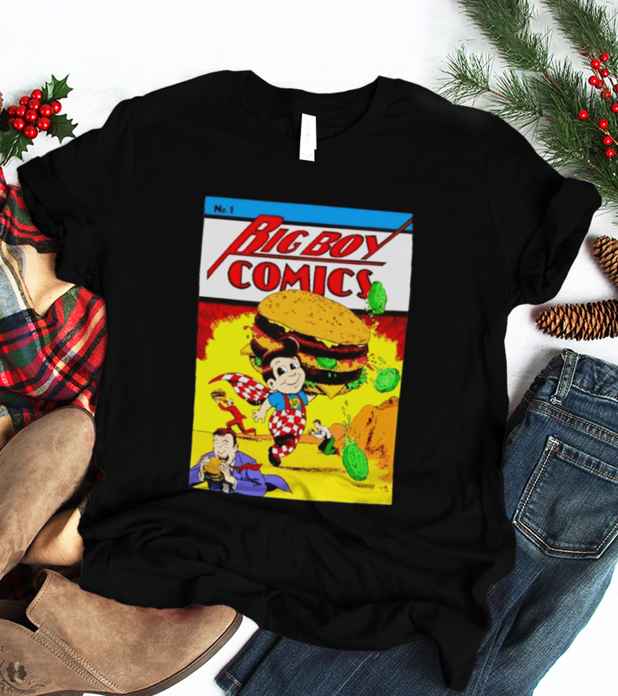 Big Boy Comics No 1 Hamburger Adventure Retro Comic Cover T-Shirt