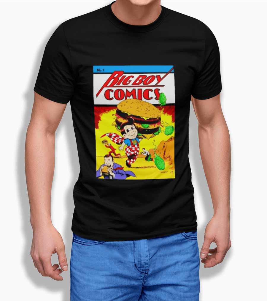 Big Boy Comics No 1 Hamburger Adventure Retro Comic Cover T-Shirt