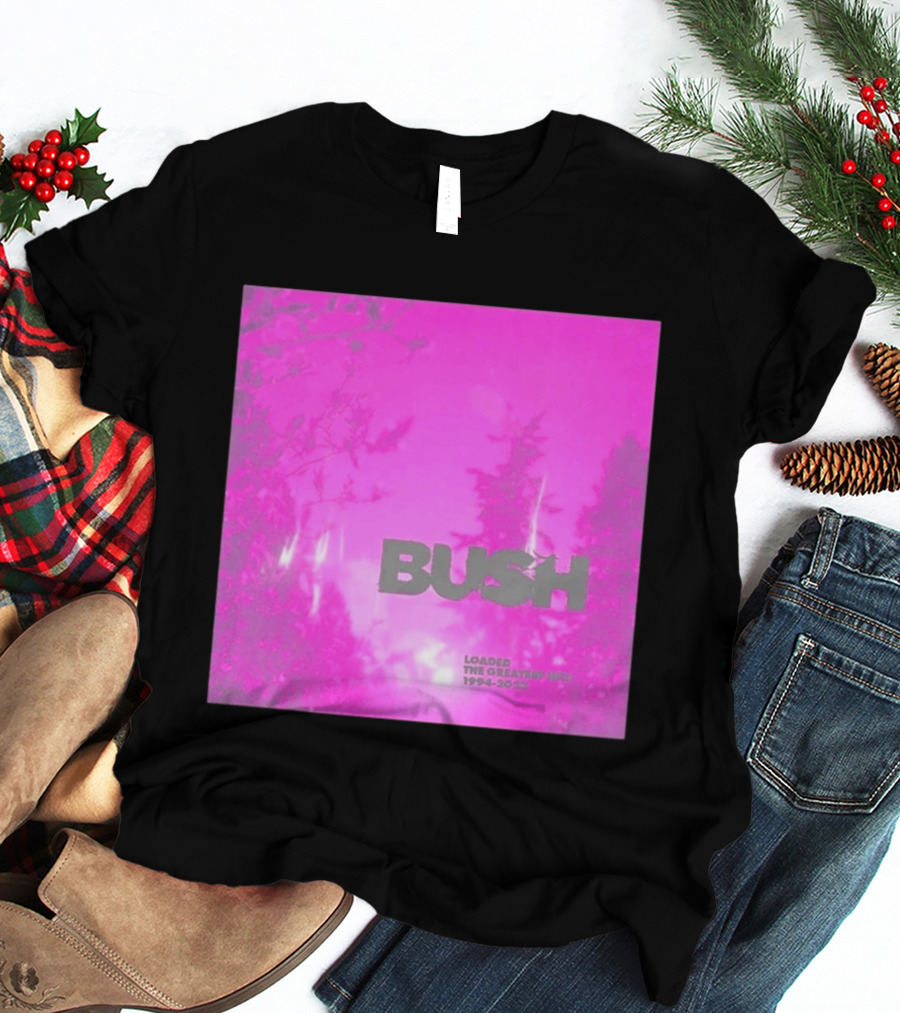 Bush Loaded The Greatest Hits 1994 2023 Pink Album Cover T-Shirt