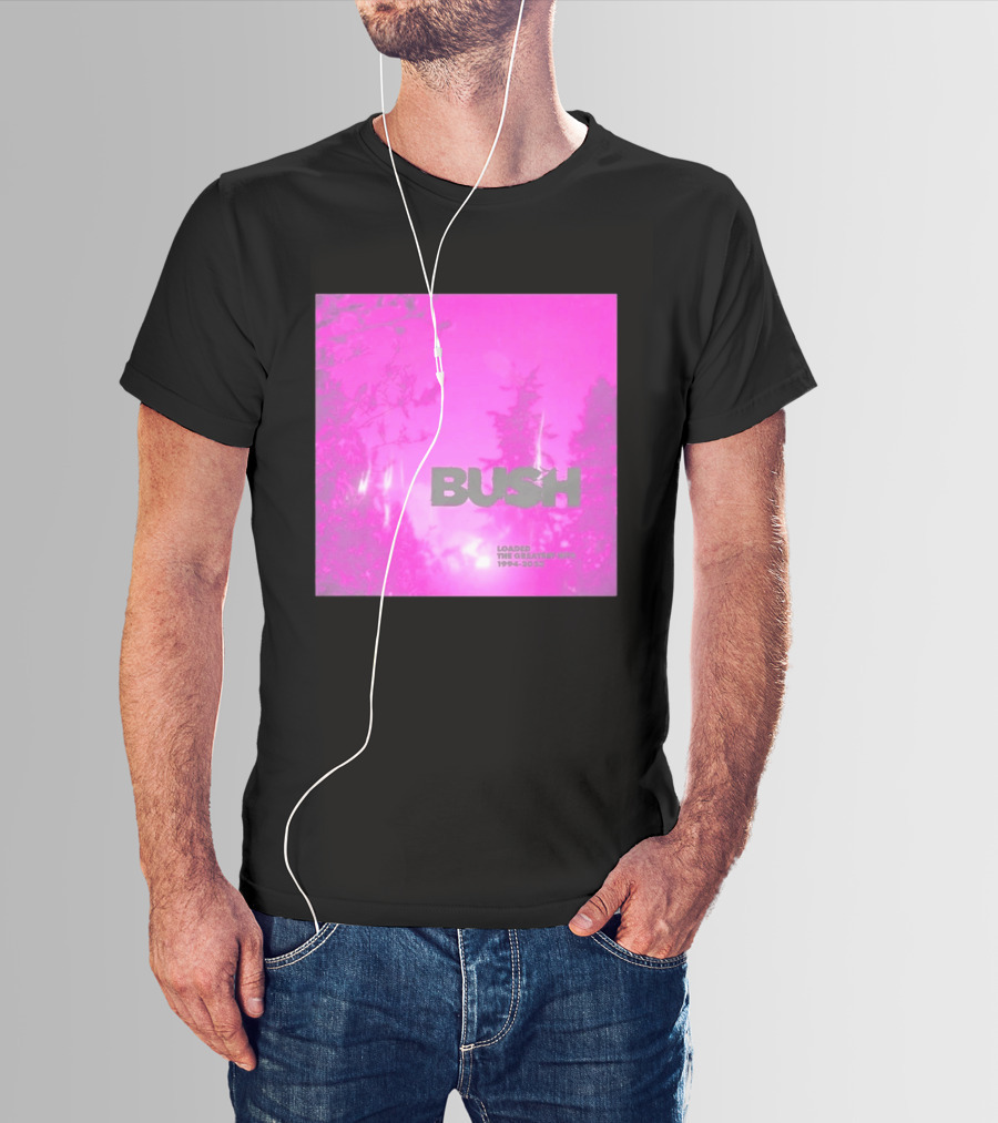 Bush Loaded The Greatest Hits 1994 2023 Pink Album Cover T-Shirt