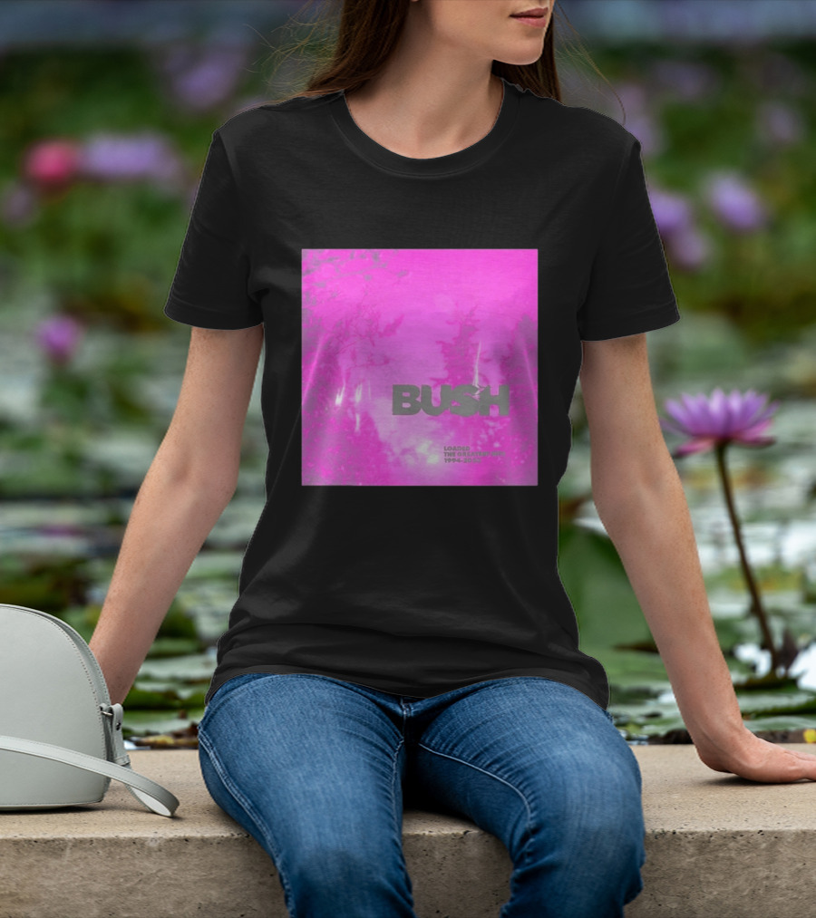 Bush Loaded The Greatest Hits 1994 2023 Pink Album Cover T-Shirt