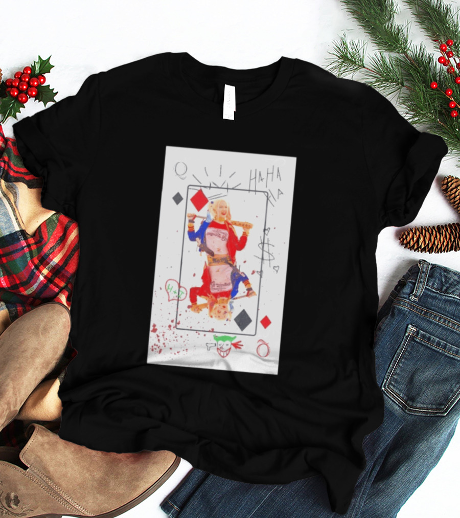 Harley Quinn Playing Card Queen HAHA DC Comics Joker T-Shirt