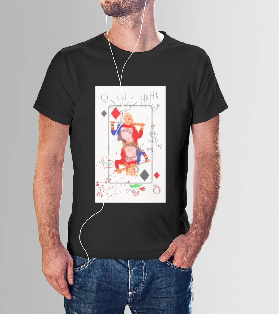 Harley Quinn Playing Card Queen HAHA DC Comics Joker T-Shirt