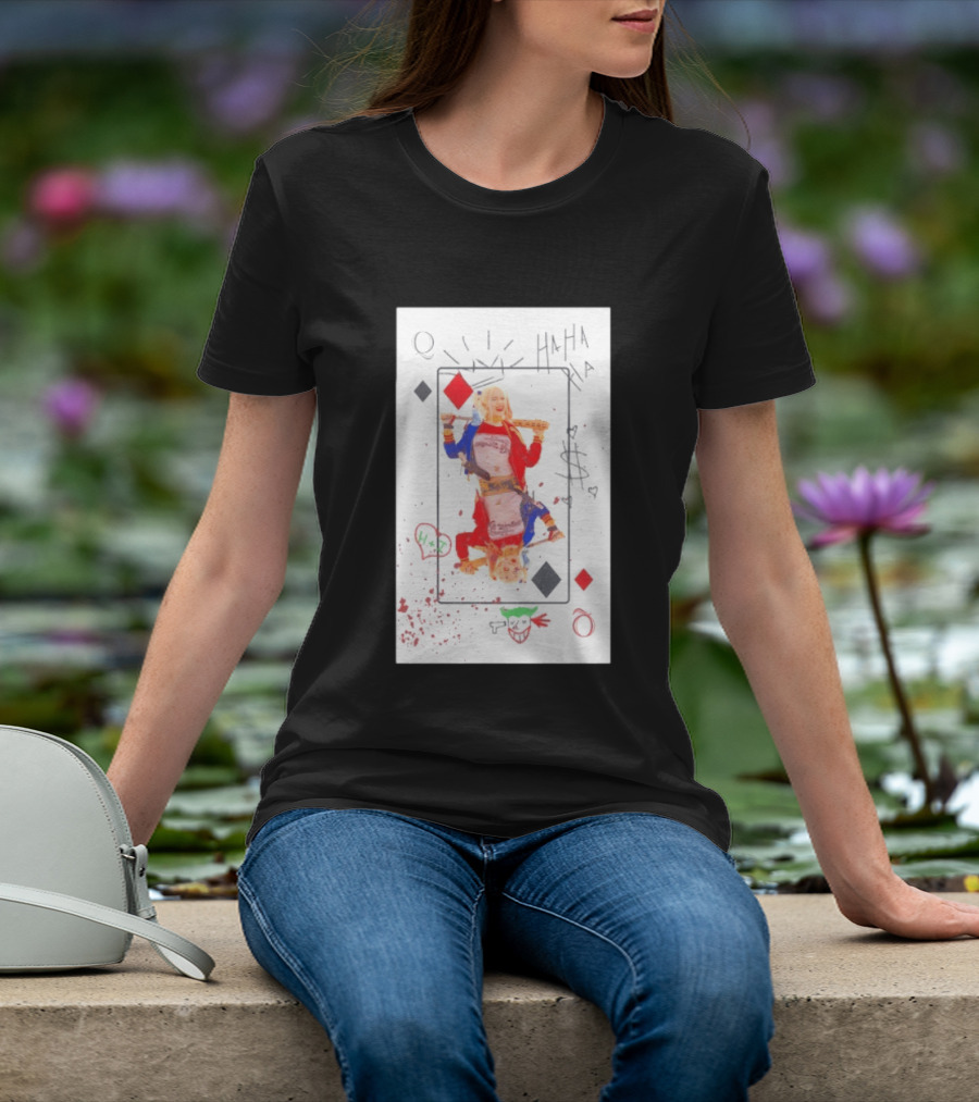 Harley Quinn Playing Card Queen HAHA DC Comics Joker T-Shirt