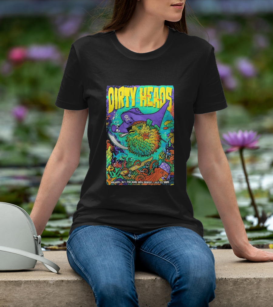 Dirty Heads Holmdel NJ July 23 2026 PNC Bank Arts Center Pirate Theme Ocean Creatures T-Shirt