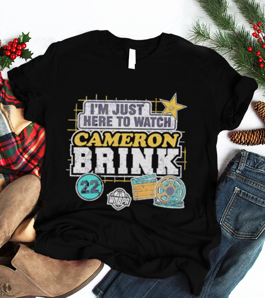 I'm Just Here To Cameron Brink 22 Los Angeles Sparks WNBA Movie Reel Basketball Star T-Shirt