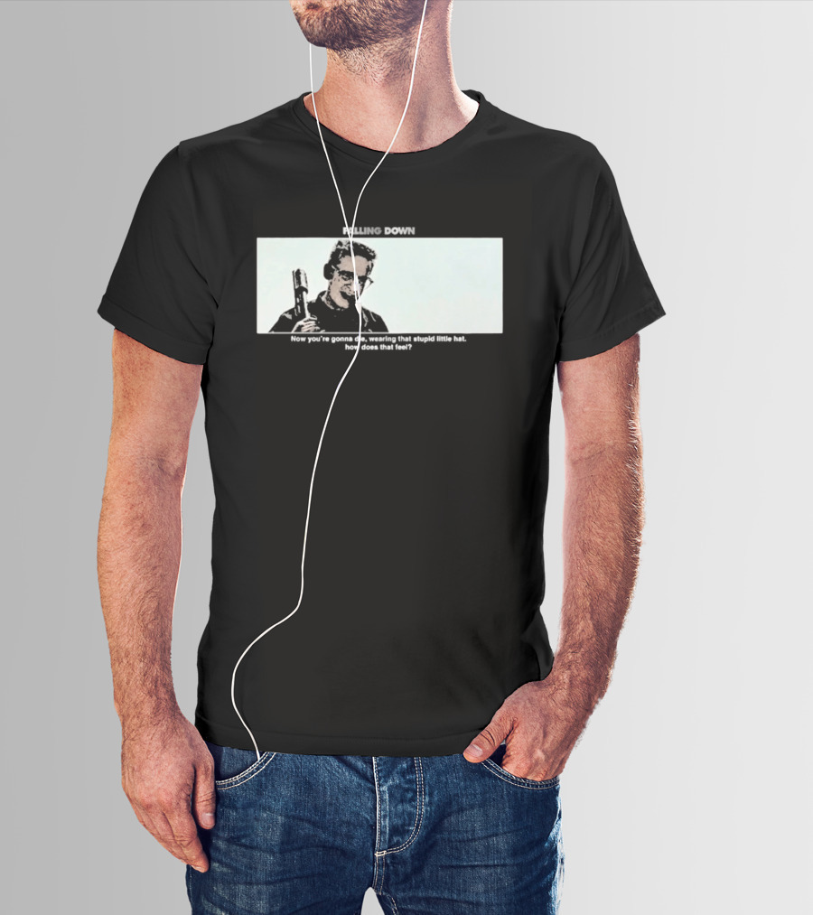 Falling Down Now You're Gonna Die Wearing That Stupid Little Hat How Does That Feel T-Shirt