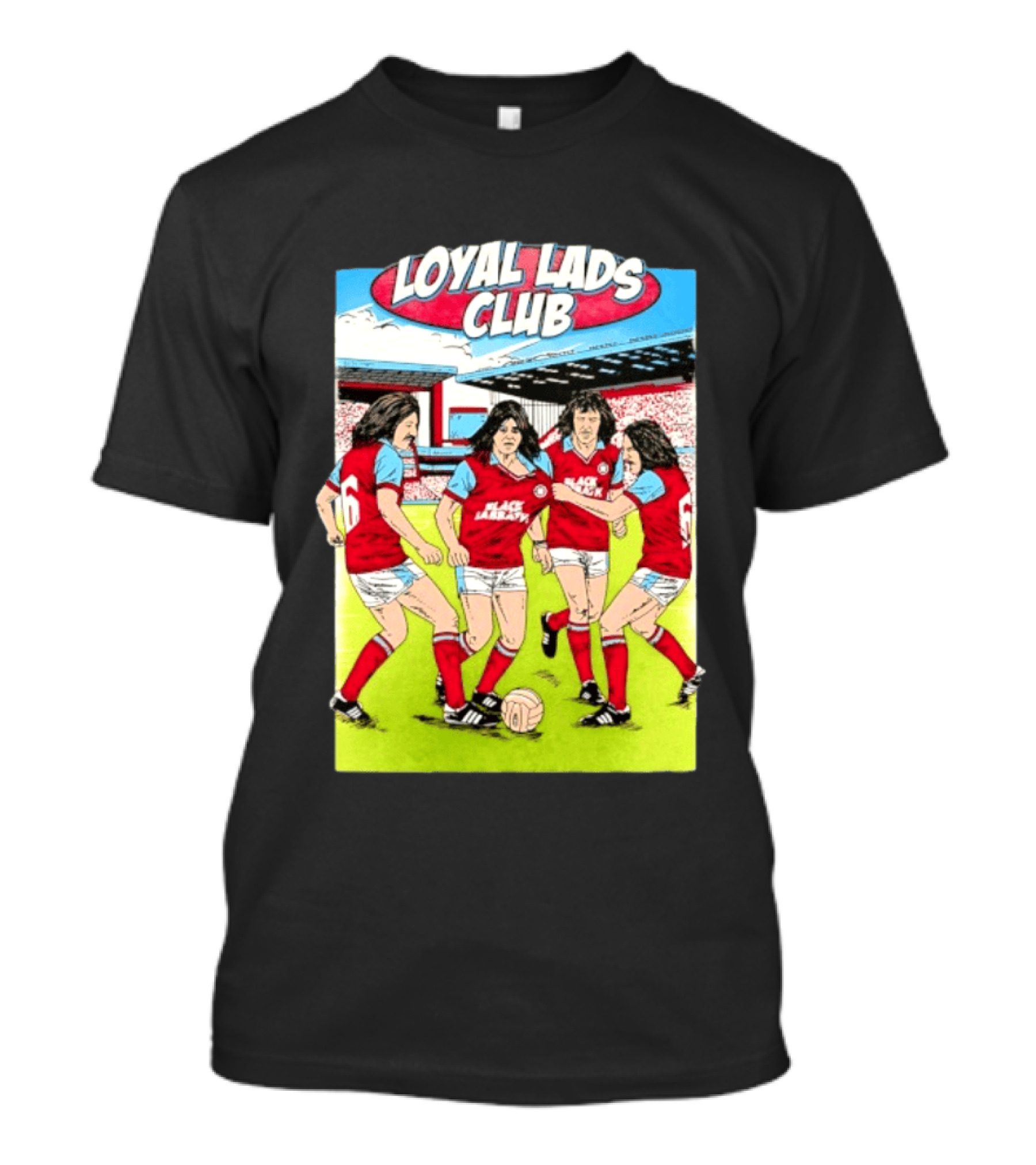 Loyal Lads Club Black Sabbath Heavy Metal Football Team Retro Comic T-Shirt