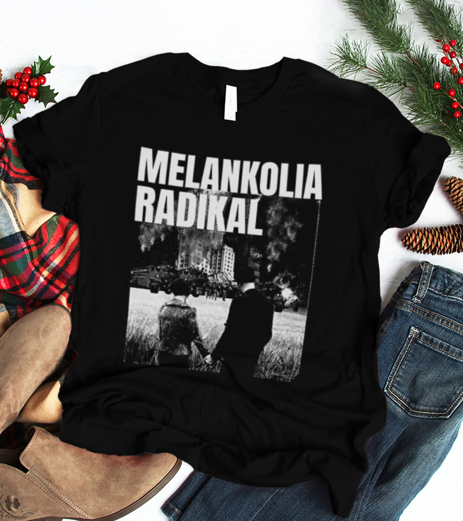 Melankolia Radikal Maukah Kau Berdiri Bersama Melawan Malam Malam YG 2 Sided Urban Streetwear Aesthetic T-Shirt