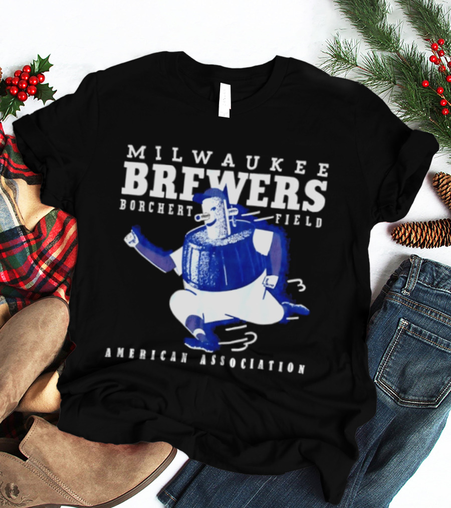 Milwaukee Brewers Borchert Field American Association Retro Baseball T-Shirt