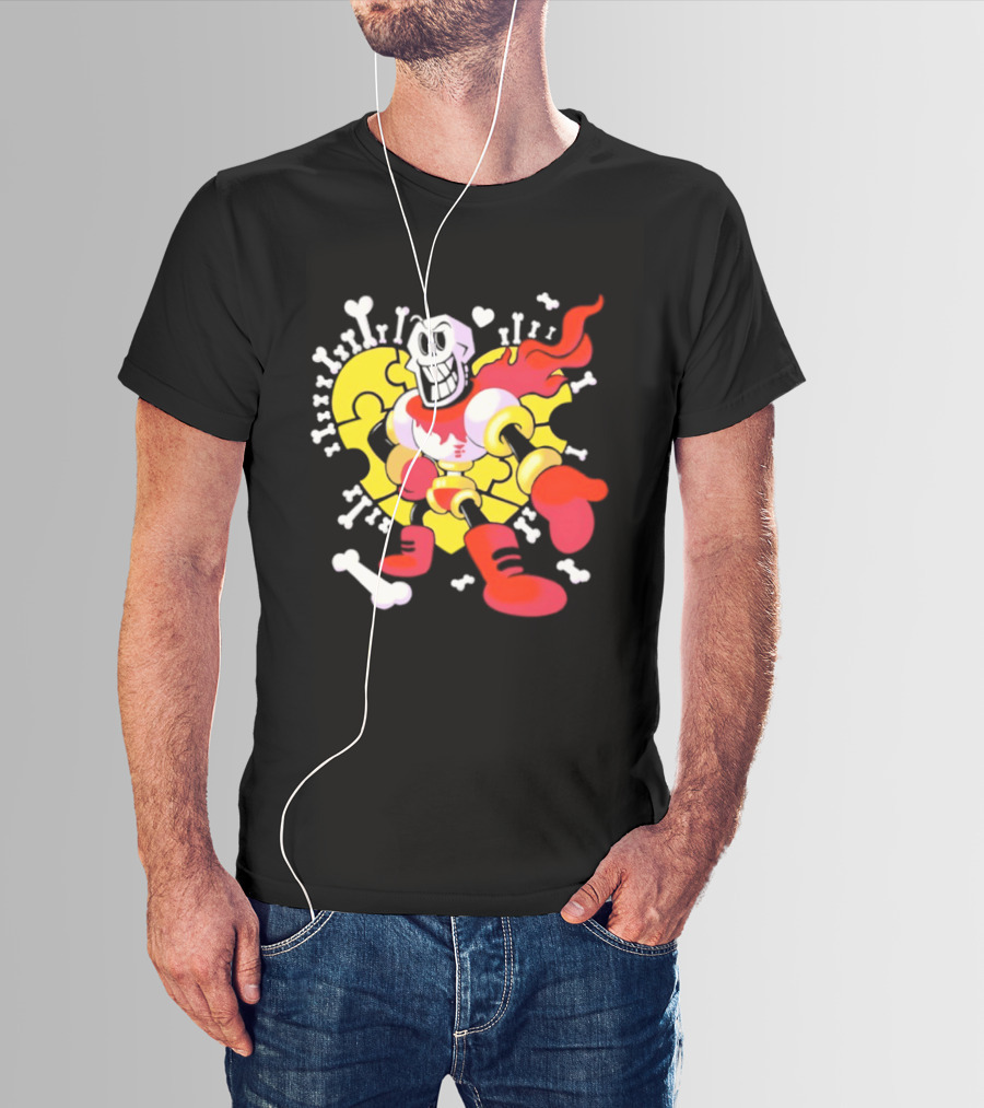 Papyrus Bonetrousle 10th Anniversary Undertale Puzzle Heart Skeleton T-Shirt