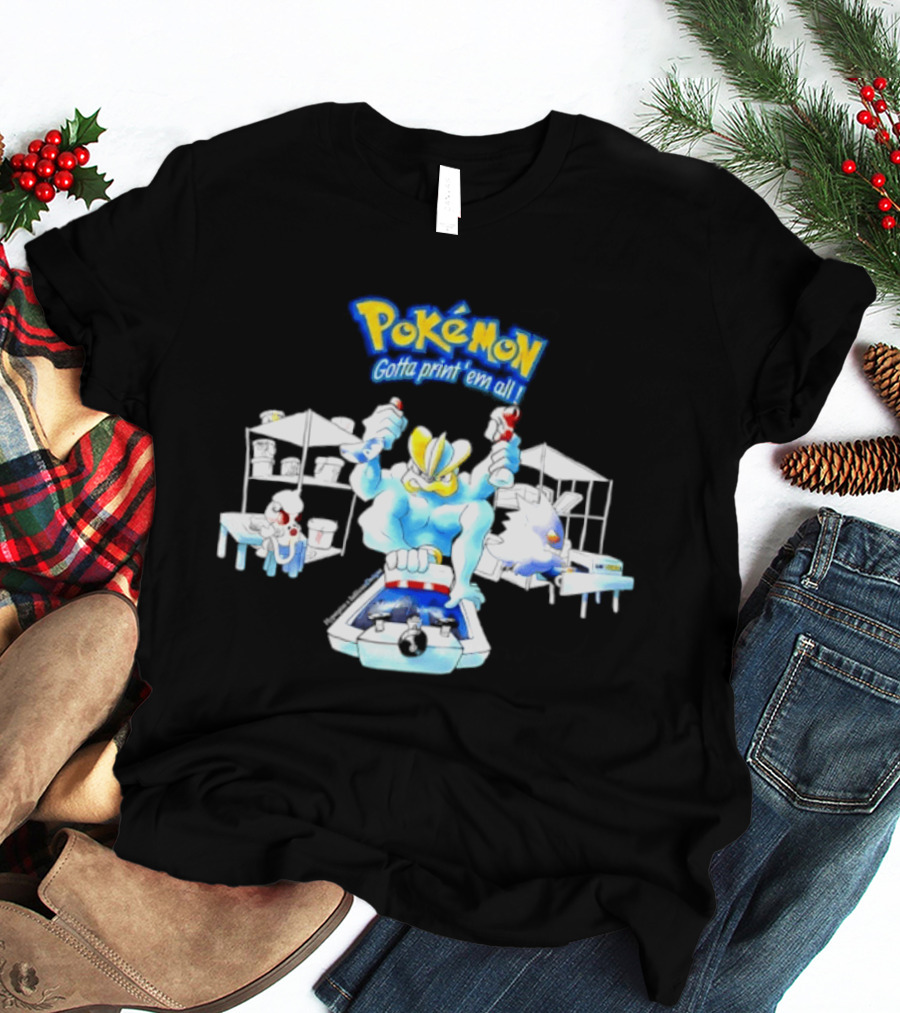 Pokemon Gotta Paint 'Em All Machamp Smeargle Gengar T-Shirt