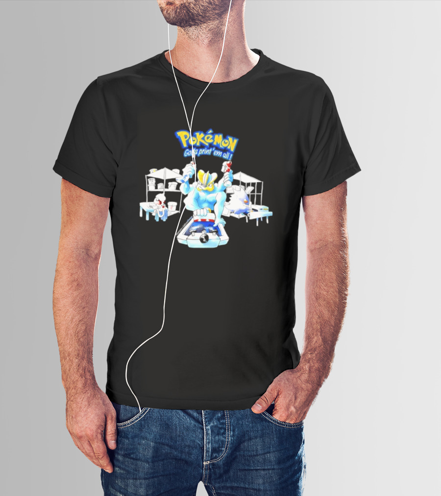 Pokemon Gotta Paint 'Em All Machamp Smeargle Gengar T-Shirt