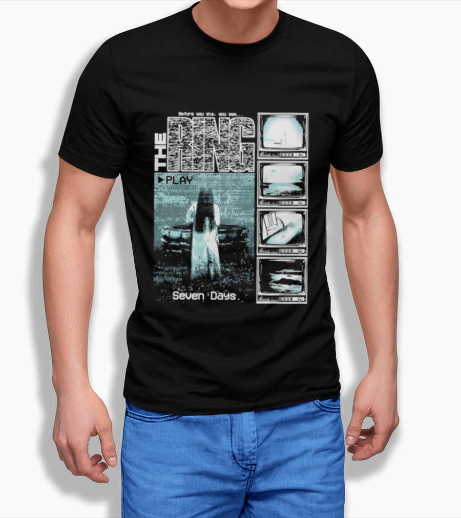 The Ring Seven Days Play Tape Iconic Horror Movie Scene T-Shirt
