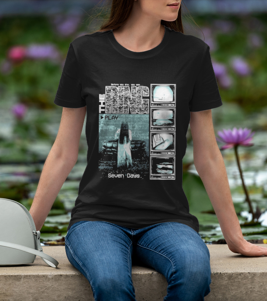 The Ring Seven Days Play Tape Iconic Horror Movie Scene T-Shirt