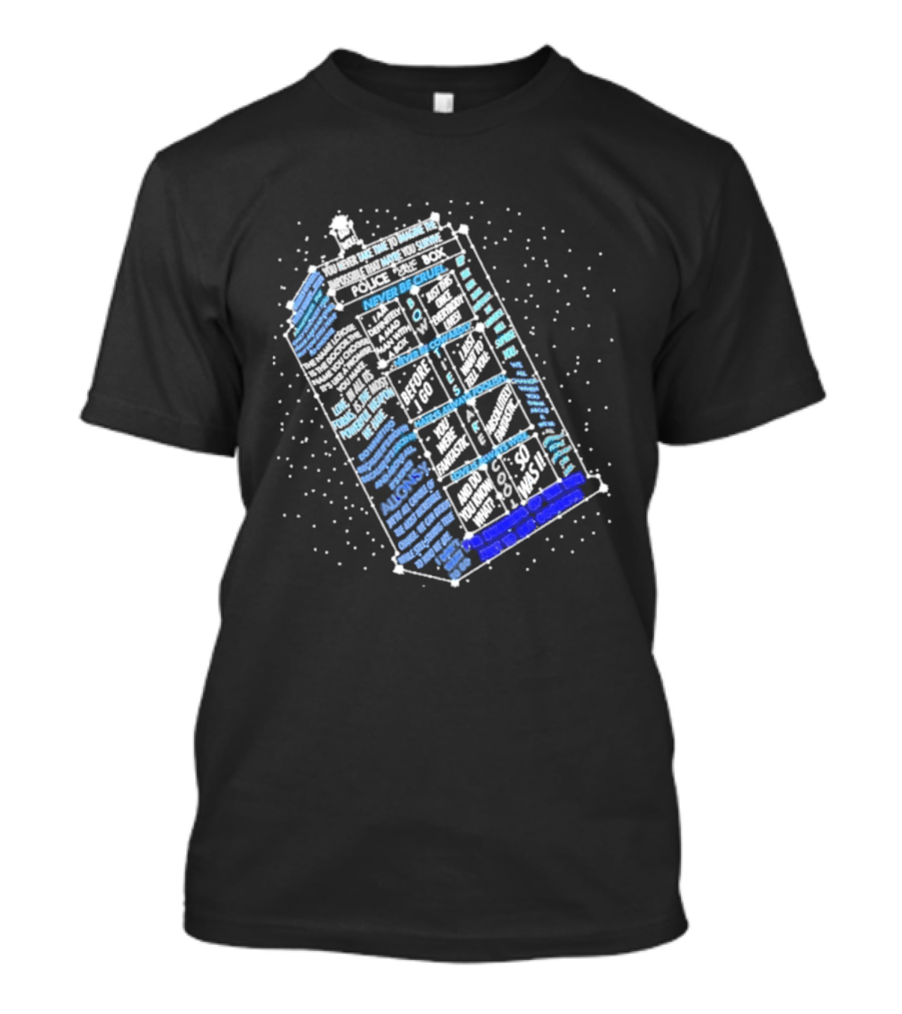 Wibbly Wobbly Timey Wimey The Doctor's Lexicon Blue Box The Reel Rejects T-Shirt