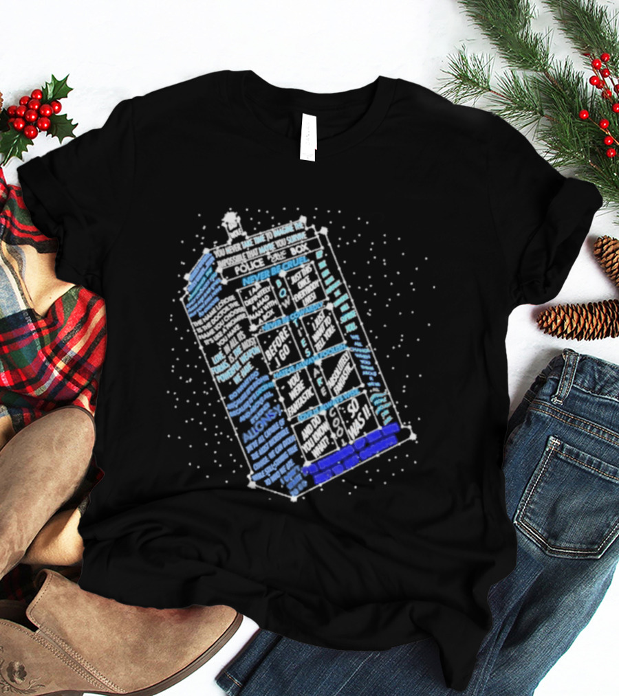 Wibbly Wobbly Timey Wimey The Doctor's Lexicon Blue Box The Reel Rejects T-Shirt
