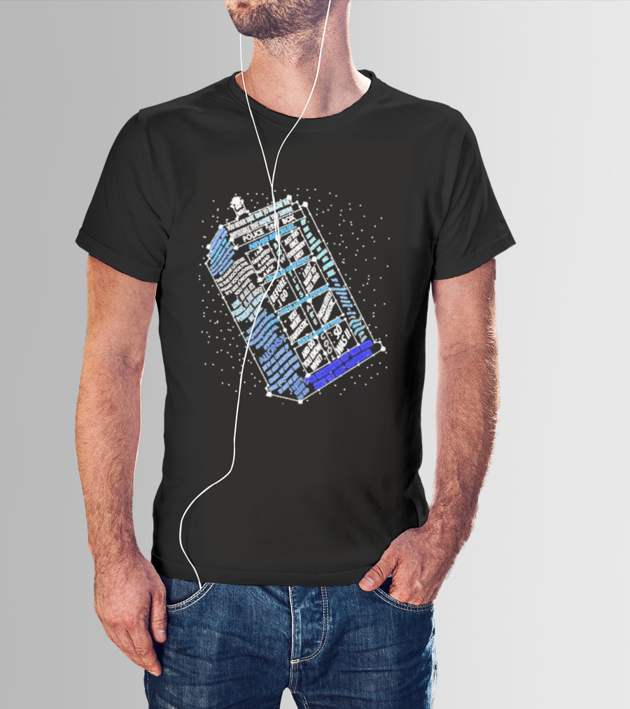 Wibbly Wobbly Timey Wimey The Doctor's Lexicon Blue Box The Reel Rejects T-Shirt