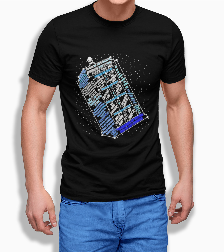 Wibbly Wobbly Timey Wimey The Doctor's Lexicon Blue Box The Reel Rejects T-Shirt