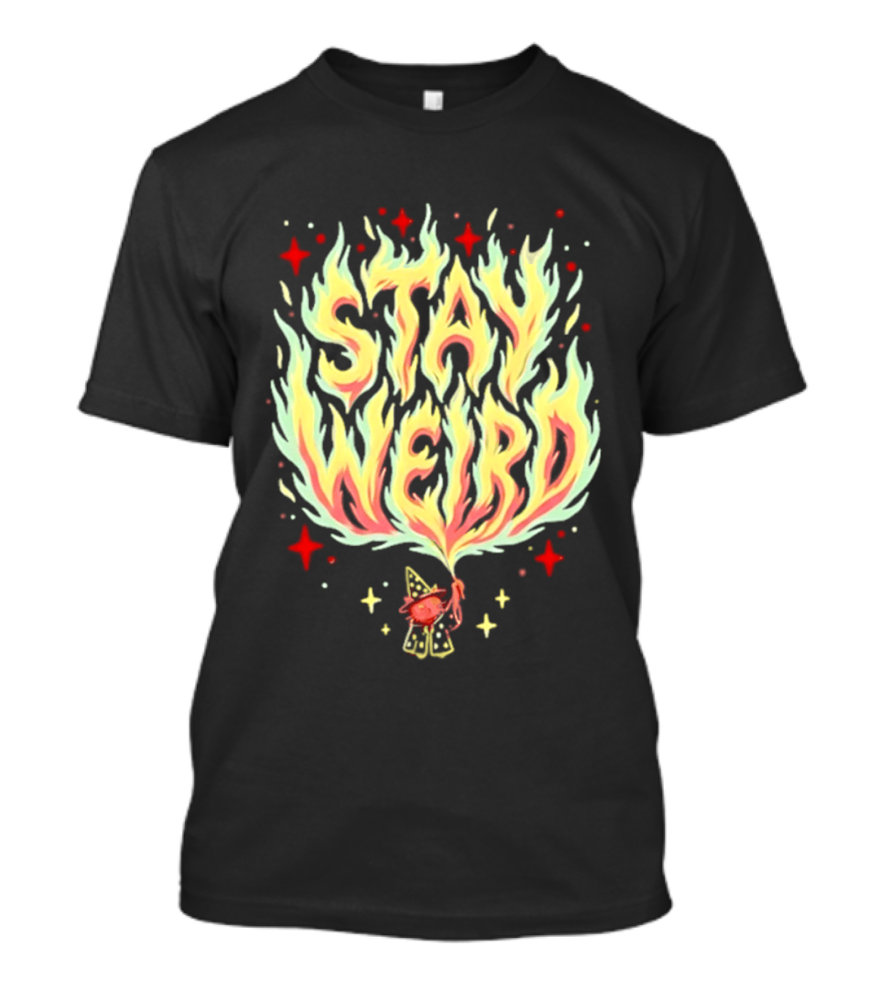 Stay Weird Witch Cat Magic Flame T-Shirt