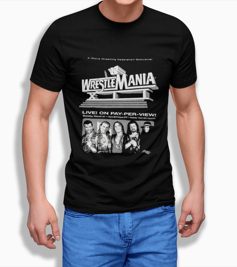 WrestleMania XII World Wrestling Federation Live On Pay Per View March 31 1996 Anaheim T-Shirt