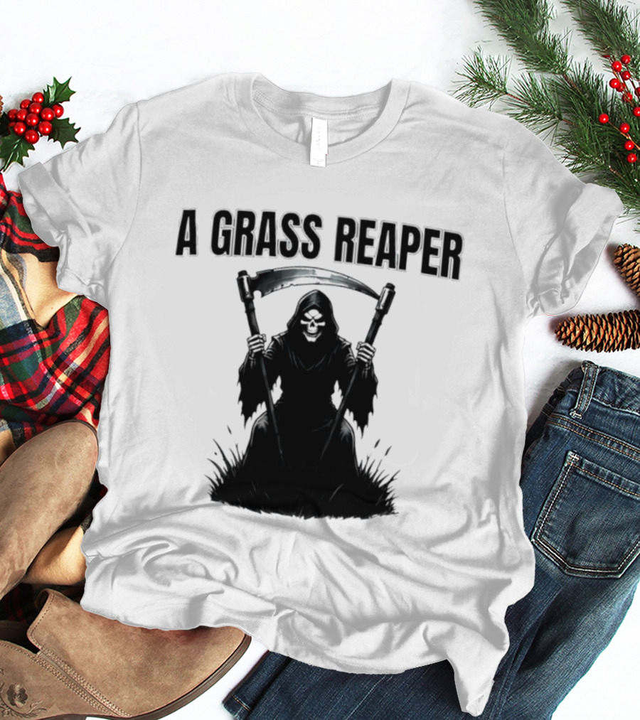 A Grass Reaper Lawn Mower Gardening T-Shirt