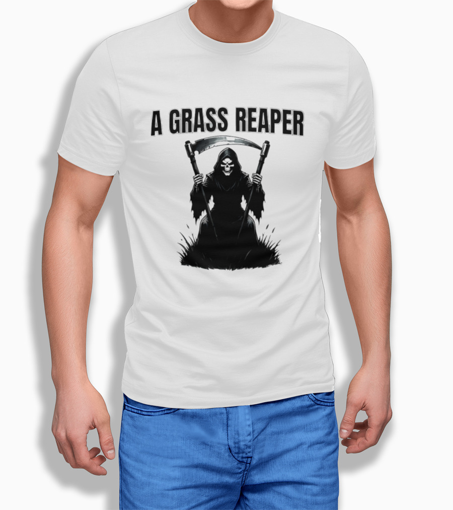 A Grass Reaper Lawn Mower Gardening T-Shirt