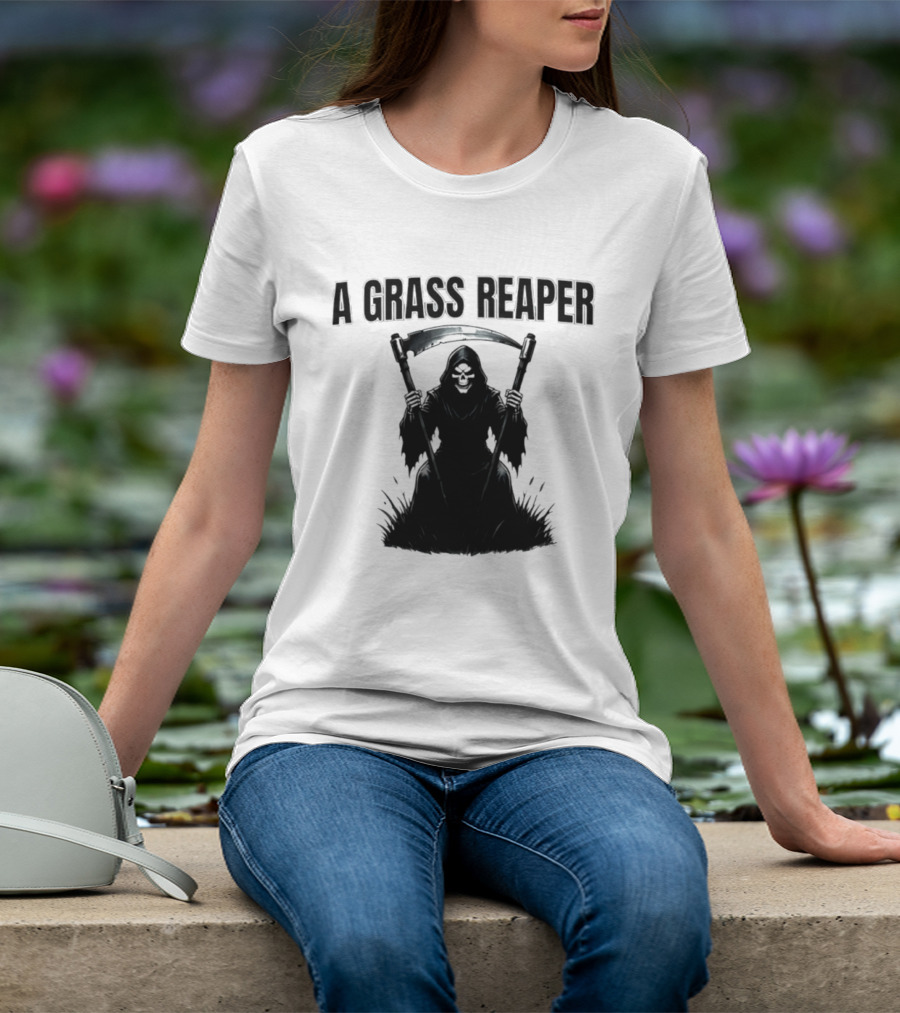 A Grass Reaper Lawn Mower Gardening T-Shirt