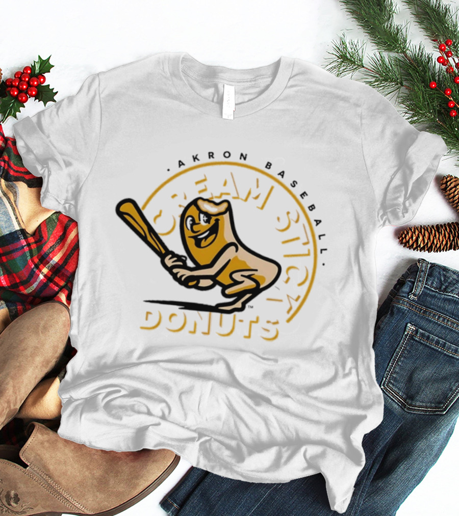 Cream Stick Donuts Akron Baseball T-Shirt