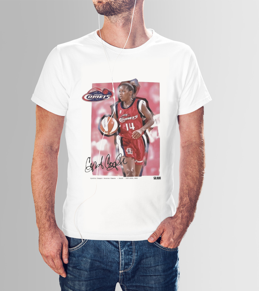 Cynthia Cooper Houston Comets 14 WNBA SLAM Legends T-Shirt